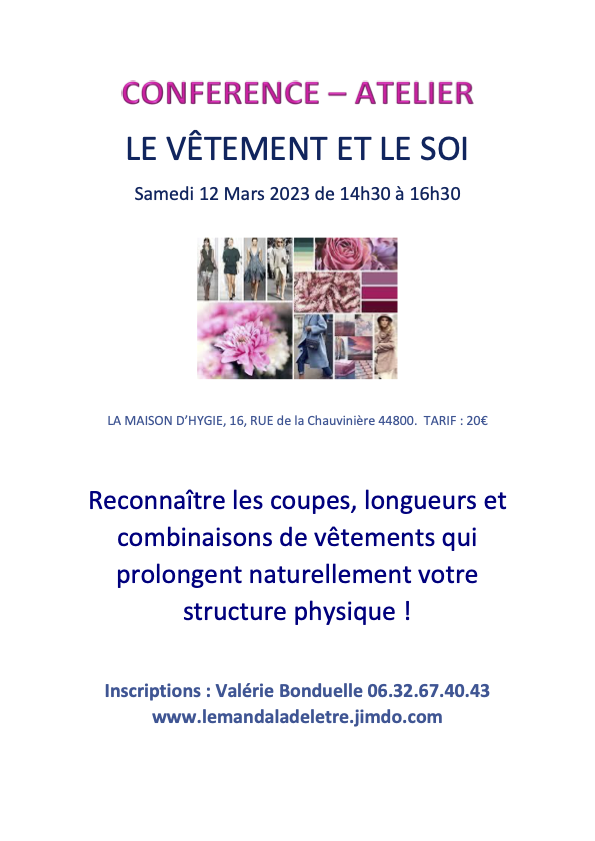 CONFERENCE Vêtement et le Soi 12 03 23 Maison d'Hygie